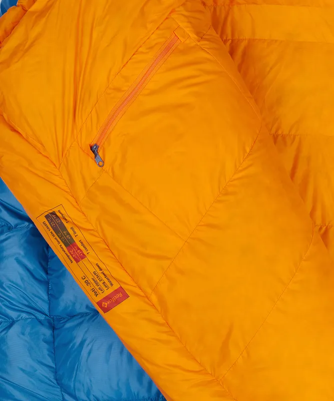 Спальный мешок пуховый Yeti-30C left (Long, 6923/нептун/оранжевый, , , , , )