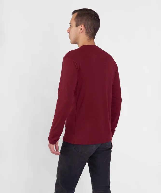 Футболка с длинным рукавом QR LS Мужская (S, 1100/бордовый, , , , , )